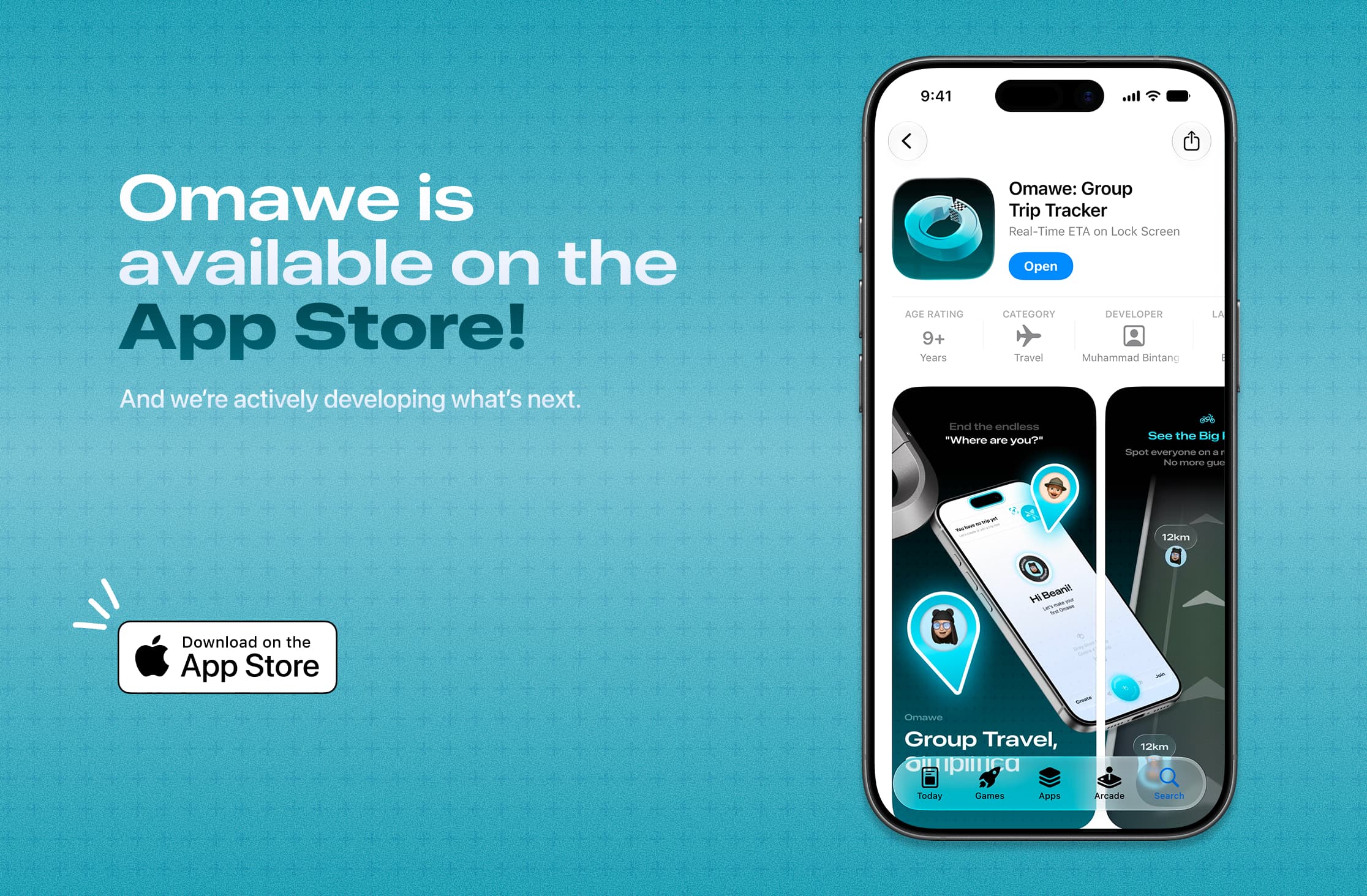 Omawe available on the Apple App Store